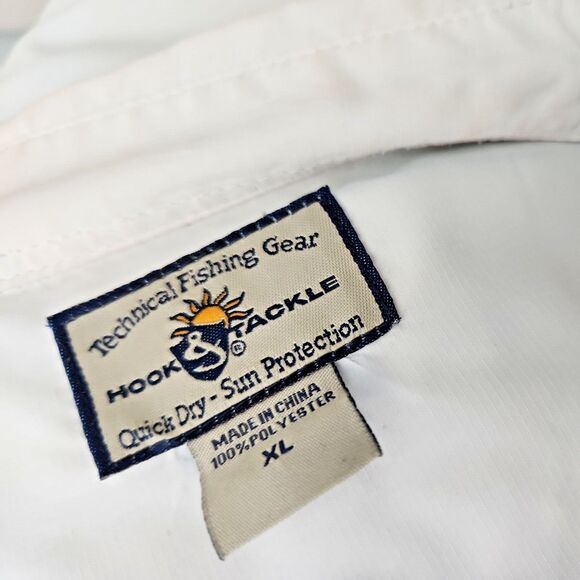 Hook & Tackle Outfitters Short Sleeve Button Technical Fishing Gear White XL - Picture 13 of 15